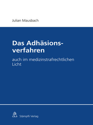 cover image of Das Adhäsionsverfahren